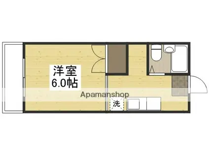 創和ハイツ(1K/1階)の間取り写真