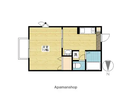 シェルブール松本(1K/1階)の間取り写真