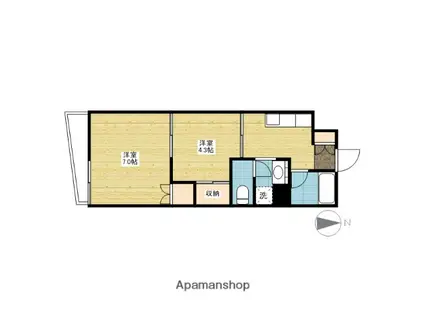 リファーマンションナオイ(2K/4階)の間取り写真