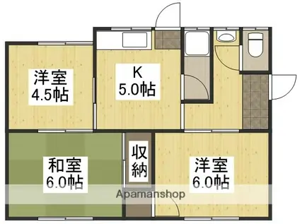 赤穂線 大多羅駅 徒歩21分 1階建 築46年(3K)の間取り写真