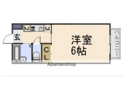 メゾンみの(ワンルーム/1階)の間取り写真