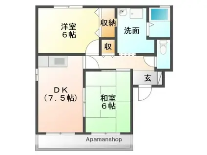 エレガンテSATOH(2DK/2階)の間取り写真