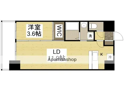 WILLDO岡山駅西口(1LDK/6階)の間取り写真