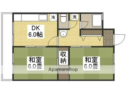 小野マンション(2DK/1階)の間取り写真