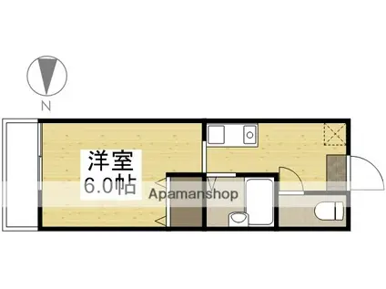 ふらっと・はま(ワンルーム/1階)の間取り写真