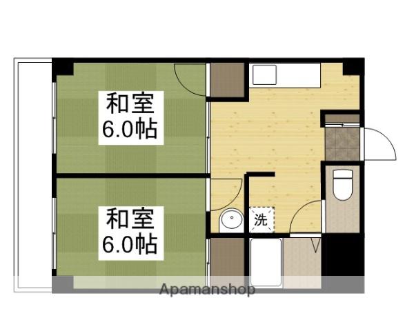 グランディール門田屋敷(2DK/7階)の間取り写真