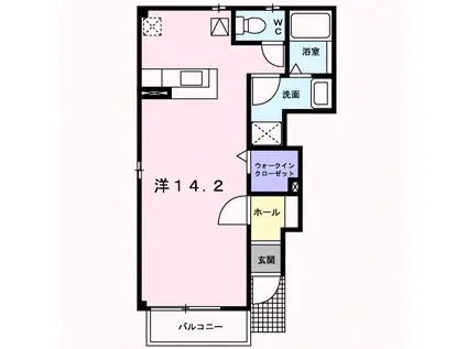 グレンツェントA(ワンルーム/1階)の間取り写真