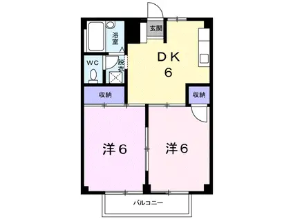 シティハイツ白石(2DK/2階)の間取り写真