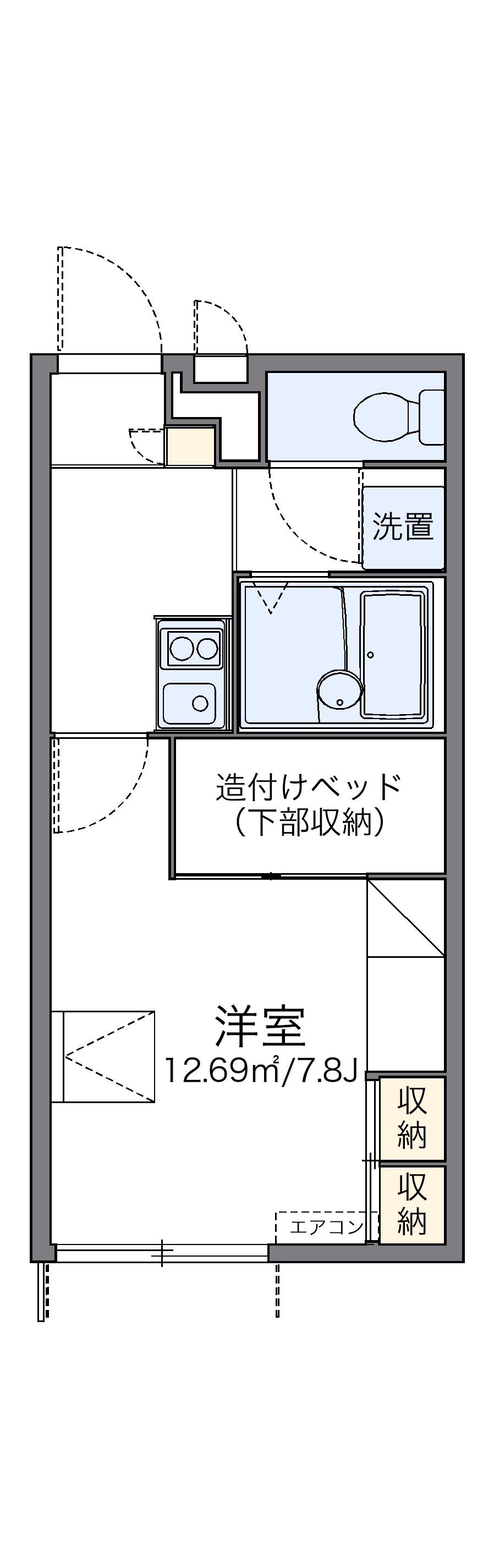 レオパレスパル北方Ⅲ(1K/1階)の間取り写真