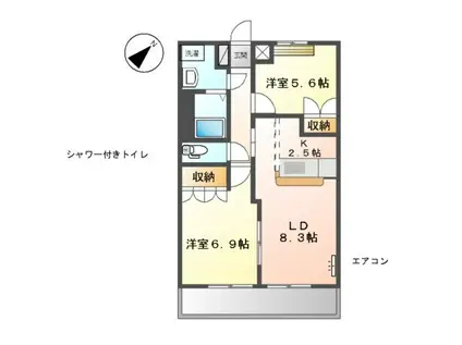 サンコート瀬戸Ⅰ(2LDK/1階)の間取り写真