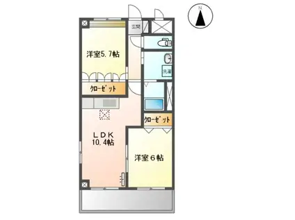 グランパレス・K(2LDK/1階)の間取り写真