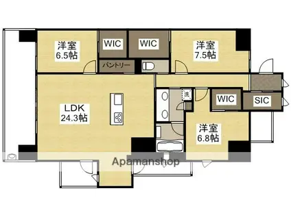 リビンコートプライム津島(3LDK/14階)の間取り写真