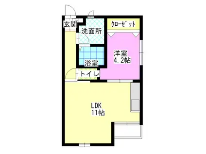 サン・ファミル弐番館(1LDK/1階)の間取り写真