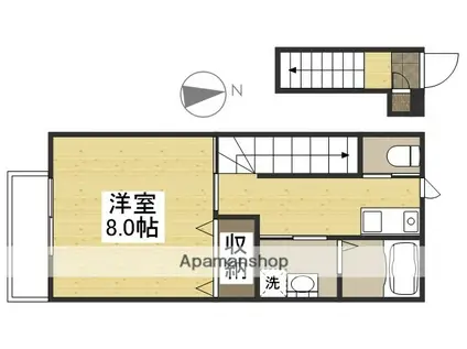 CREAVILLE(1K/2階)の間取り写真