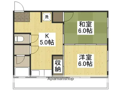 藤井第一ビル(2K/2階)の間取り写真
