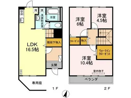 グレイスホーム A棟(3LDK)の間取り写真