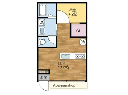 URBAN CELIS(1LDK/1階)の間取り写真