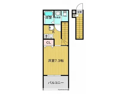 ONWARD(1K/2階)の間取り写真