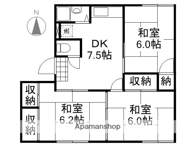 コーポ藤 C棟(3DK/2階)の間取り写真