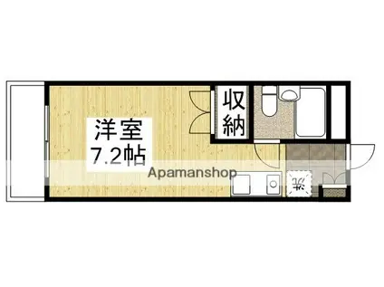 セイントヴィラ医大南(ワンルーム/1階)の間取り写真