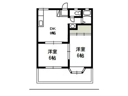 グランドールA(2DK/1階)の間取り写真