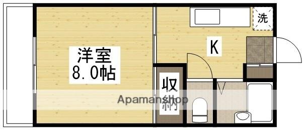 成広コーポⅡ(1K/2階)の間取り写真