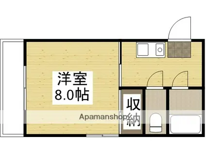 ドゥリーム浜(1K/4階)の間取り写真