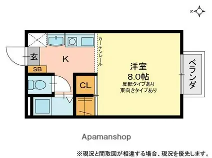 黒住コーポD(ワンルーム/1階)の間取り写真
