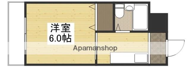 富田町共同ビル(1K/3階)の間取り写真