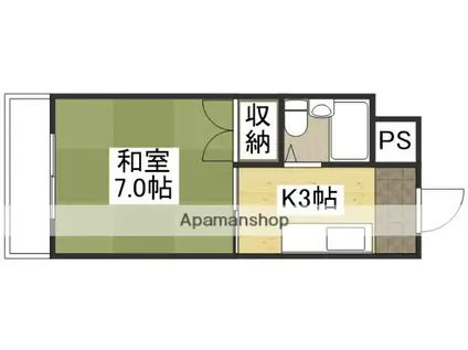 富田町共同ビル(1K/4階)の間取り写真