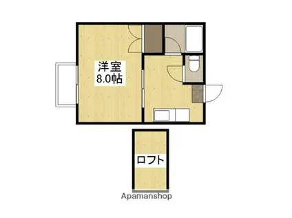 K&T98(1K/2階)の間取り写真