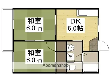 フレグランス衣笠(2DK/1階)の間取り写真