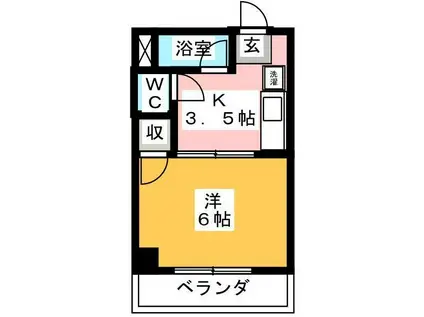 サニーコーポ(1K/4階)の間取り写真