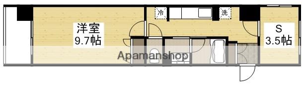 リビンコートSTUDIO富田町(1K/4階)の間取り写真