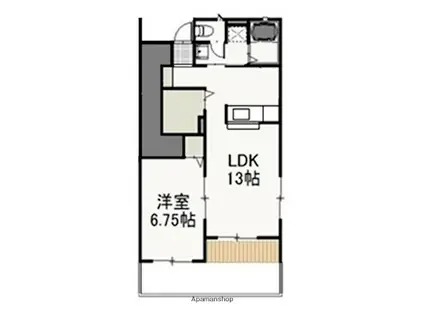 ファミーユ・ビボE(1LDK/1階)の間取り写真