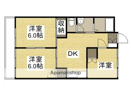 赤田ハイツ(3DK/1階)の間取り写真
