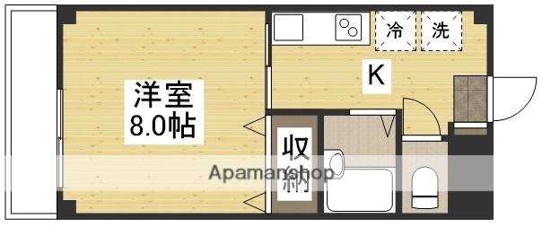 ベルメゾン山田Ⅱ(1K/1階)の間取り写真