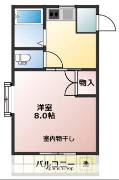 パークプレイス平井Ⅱ号棟(1K/2階)の間取り写真