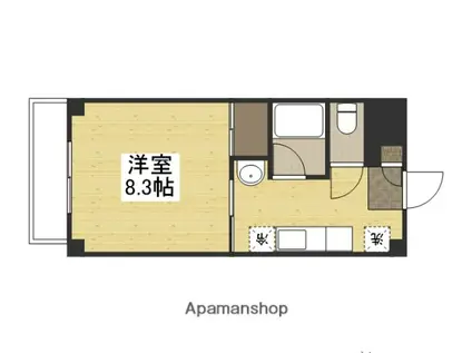 ヴィラ津島(1K/4階)の間取り写真