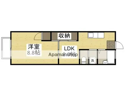 春日町マンション(1LDK/3階)の間取り写真