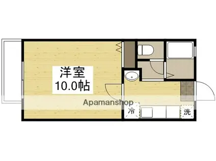 ツイン・ウッズ1(1K/1階)の間取り写真