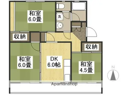 ベルメゾン石田(3DK/1階)の間取り写真