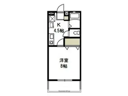 パークサイドなんばA(1K/1階)の間取り写真