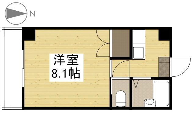 リーガⅠ(1K/3階)の間取り写真