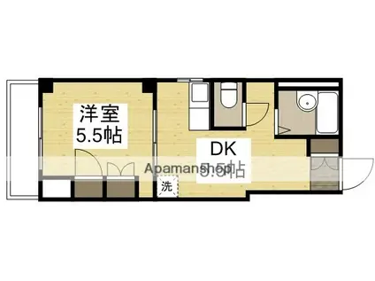 キャステル 3(1DK/4階)の間取り写真