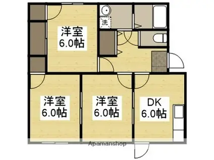 笹ヶ瀬バークレイB(3DK/1階)の間取り写真