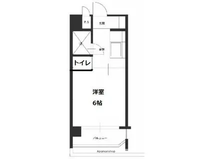 平井ビル(ワンルーム/2階)の間取り写真