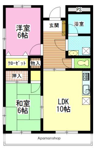 エクセレントファルコン(2LDK/1階)の間取り写真