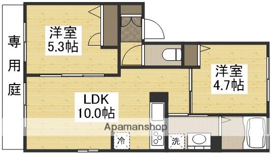 レトア桜が丘Ⅱ(2LDK/1階)の間取り写真