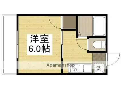 パークプレイス西川原Ⅰ棟(1K/2階)の間取り写真